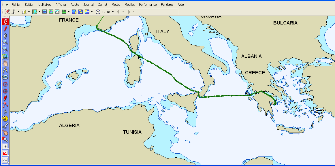 GRECE MARSEILLE ROUTE